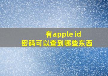 有apple id 密码可以查到哪些东西